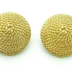 Marvella Gold Tone Rope Basket Style Round Clip